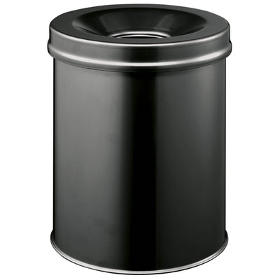 Cestino gettacarte SAFE - tondo - autoestinguente - nero - 15 L - Durable