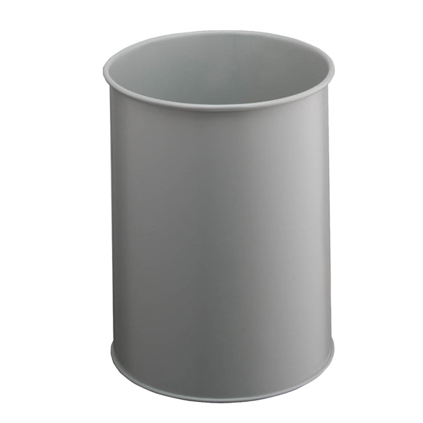 Cestino gettacarte - tondo - metallo - grigio - 15 L - Durable