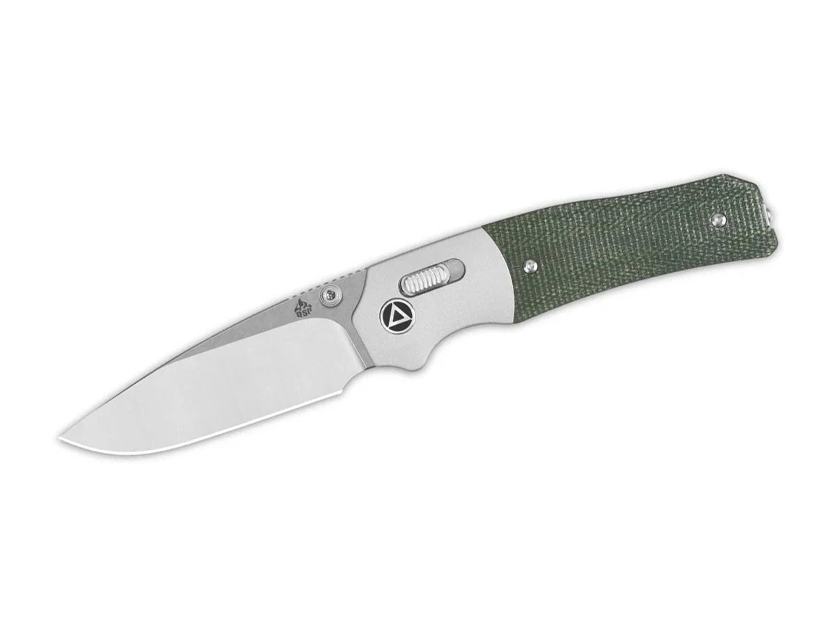 Coltello EDC QSP Vault Micarta 14C28N satin/stonewash verde QS157-B1