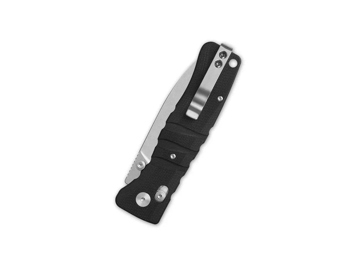 Dettaglio manico G-10 nero QSP Ripley glyde lock 8,8 cm 102 g