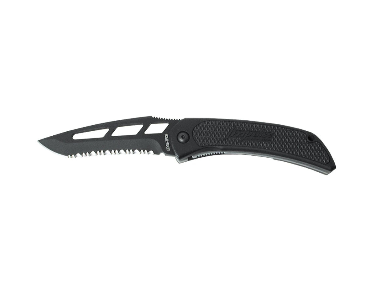 Outdoor Edge Impulse Small Black Serrated Sandvik 12C27 manico alluminio Kraton lama 7,6 cm 17,5 cm Liner Lock Darrel Ralph Taiwan