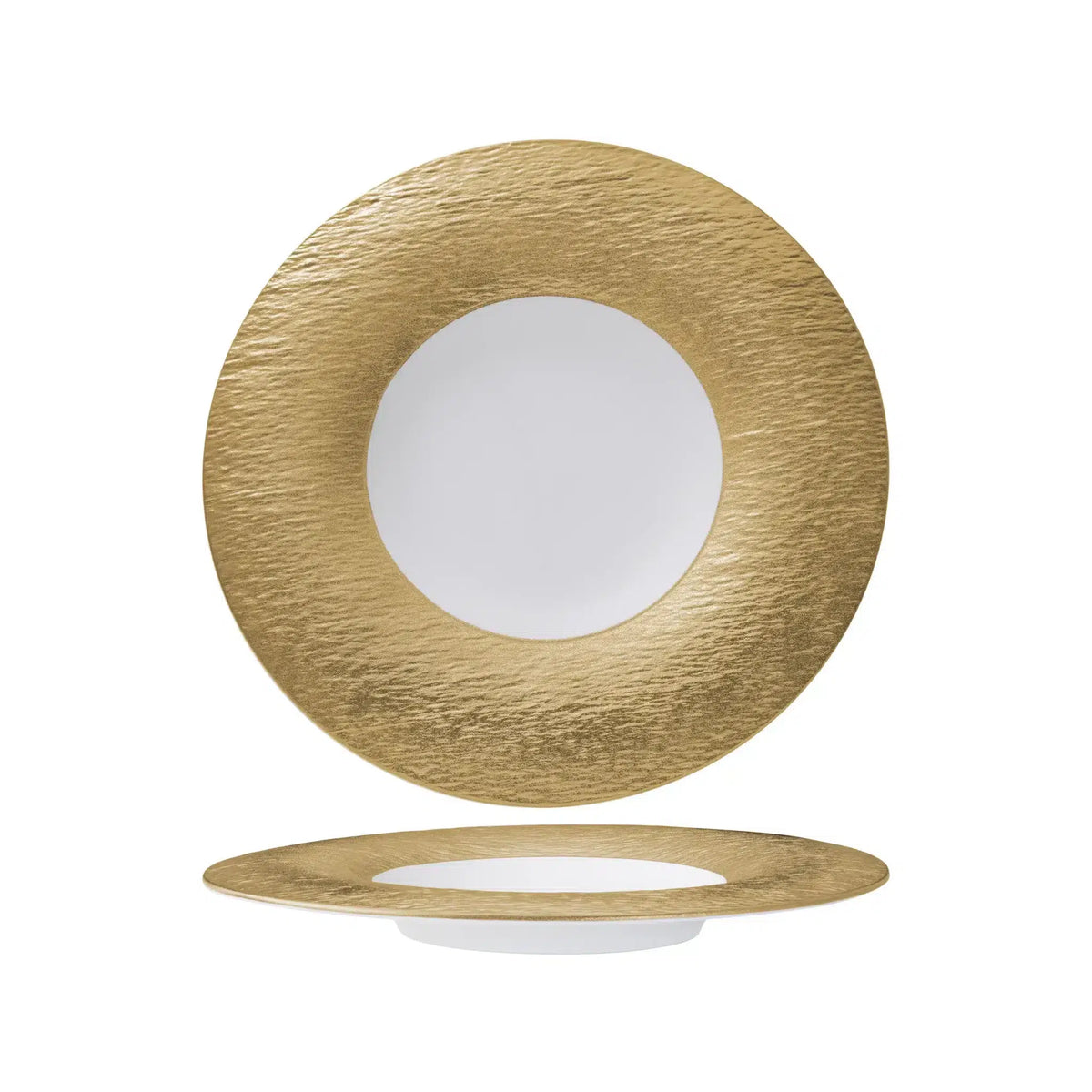 Gemini Gold Piatto Frutta Porcellana Effetto Pietra Ø 23 cm 3 Pezzi