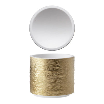 Gemini Gold Piatto Cylinder Porcellana Effetto Pietra Ø 10 cm H 9 cm 2 Pezzi
