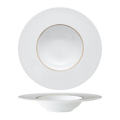 Ligne d'Or Piatto Pasta in Porcellana di Limoges Decorata Ø 27 cm 6 Pezzi