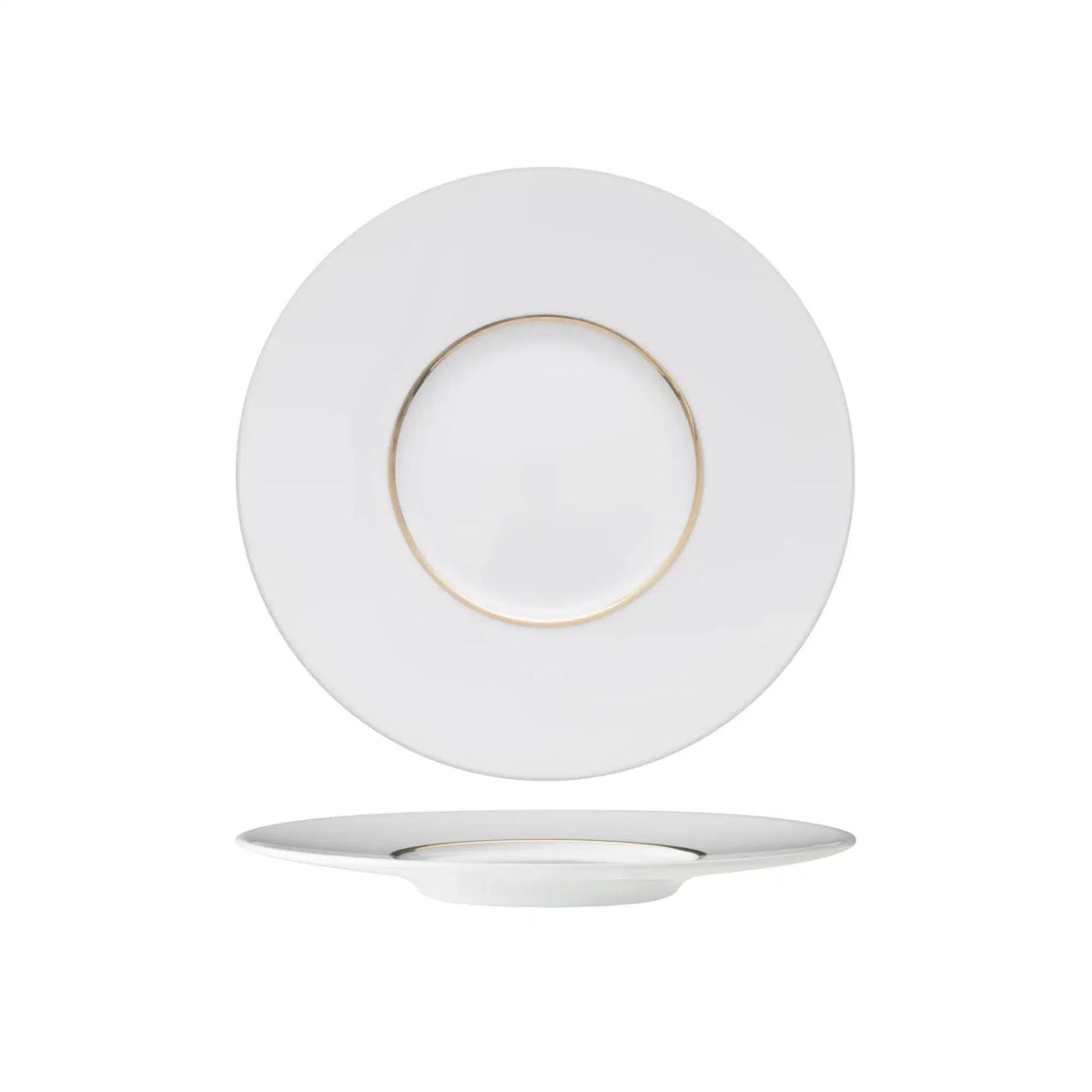 Ligne d'Or Piatto Pane in Porcellana di Limoges Decorata Ø 17 cm 6 Pezzi
