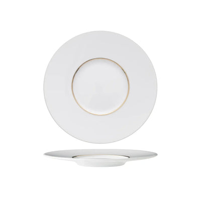 Ligne d'Or Piatto Pane in Porcellana di Limoges Decorata Ø 17 cm 6 Pezzi