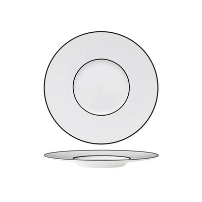 Ligne Noir Piatto Pane in Porcellana di Limoges Decorata Ø 17 cm 6 Pezzi
