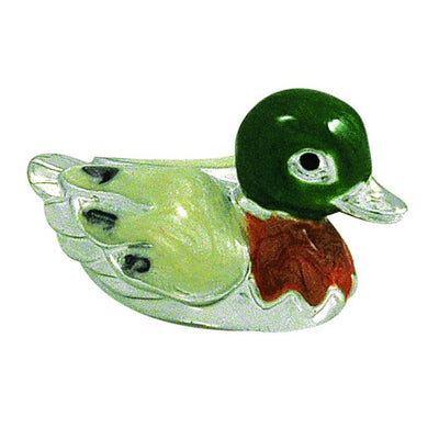 Bagutta Scultura Decorativa Anatra Verde e Arancione