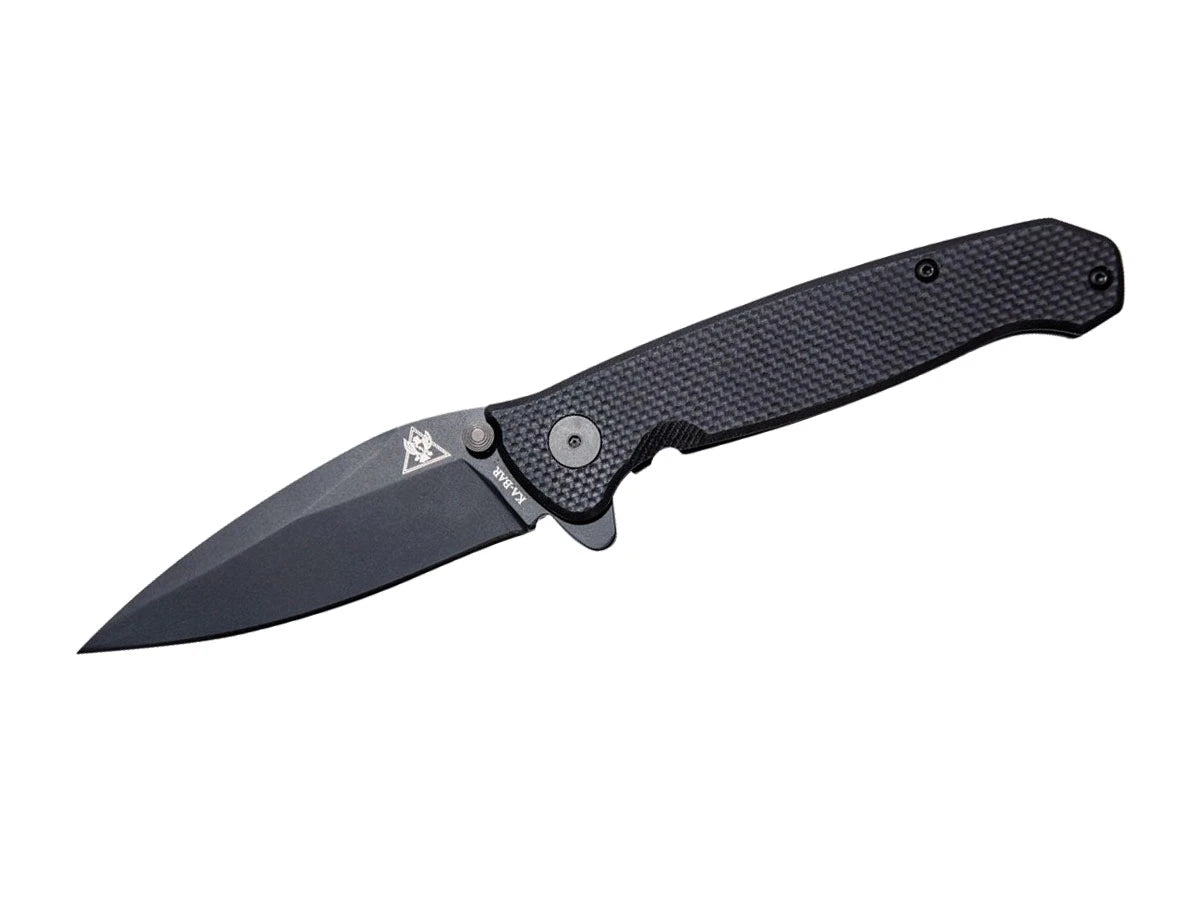 Ka-Bar TDI Flipper 2490 lama spear point AUS-8A 8,9 cm nera manico G-10 nero totale 21 cm 136 gr Frame Lock - vista principale