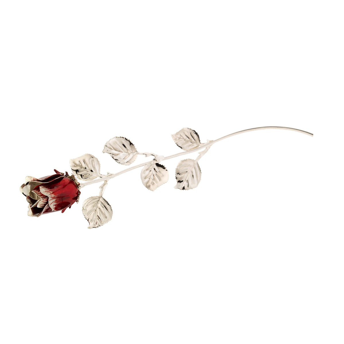 Bagutta Rosa Silver Plated Rossa con Finitura Argentata e Astuccio Regalo 30 cm