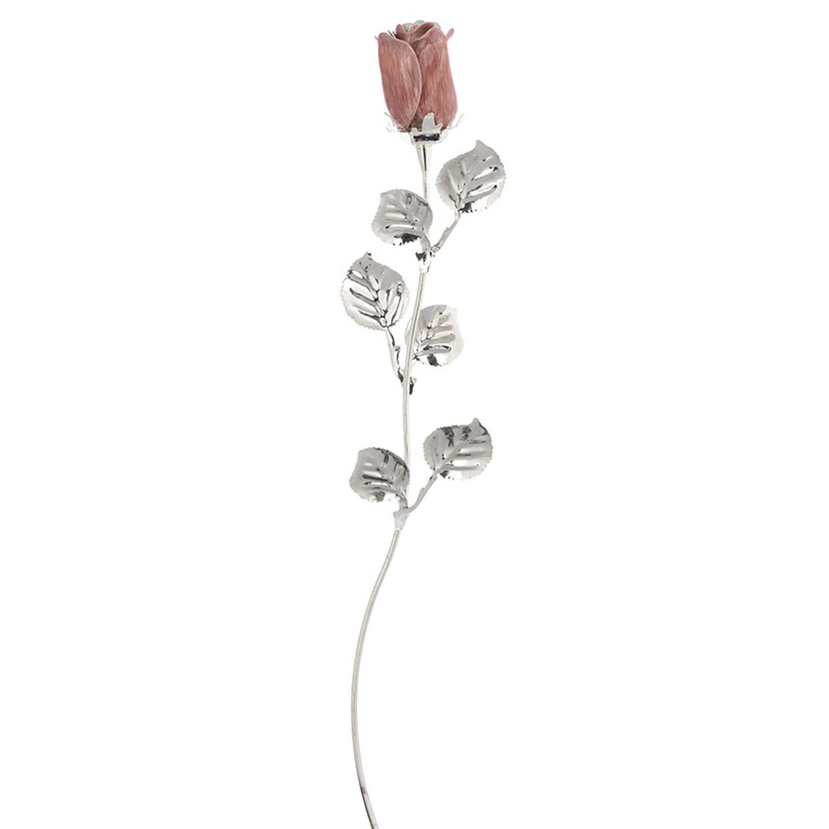 Bagutta Rosa Silver Plated Rosa con Bordo Argentato e Astuccio Regalo 30 cm