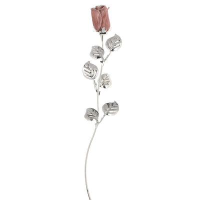 Bagutta Rosa Silver Plated Rosa con Bordo Argentato e Astuccio Regalo 30 cm