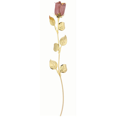 Bagutta Rosa Silver Plated Rosa con Bordo Dorato e Astuccio Regalo 30 cm