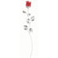 Bagutta Rosa Silver Plated Rossa con Inserti Argentati e Astuccio Regalo 30 cm