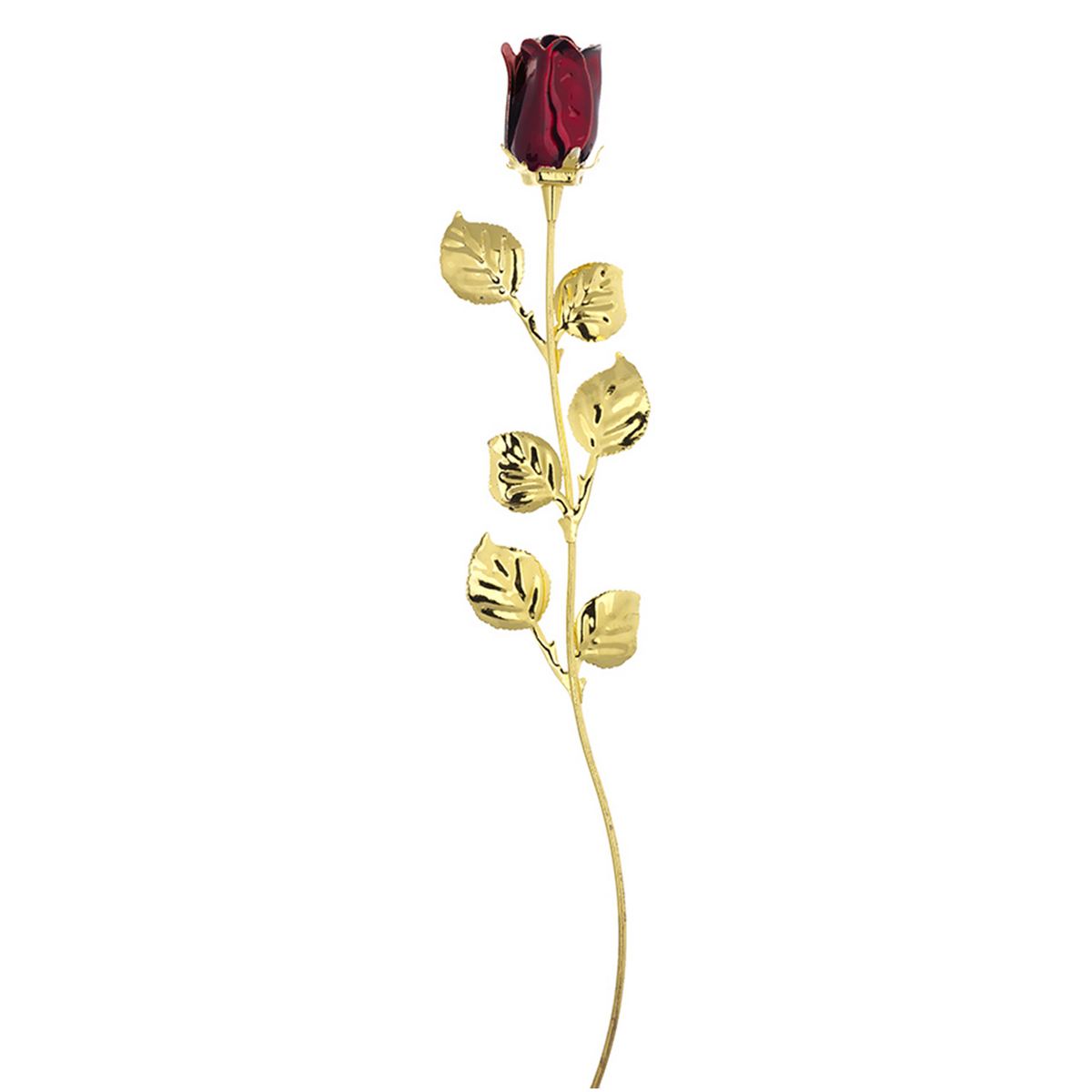 Bagutta Rosa Silver Plated Rossa con Bordo Dorato e Astuccio Regalo 30 cm