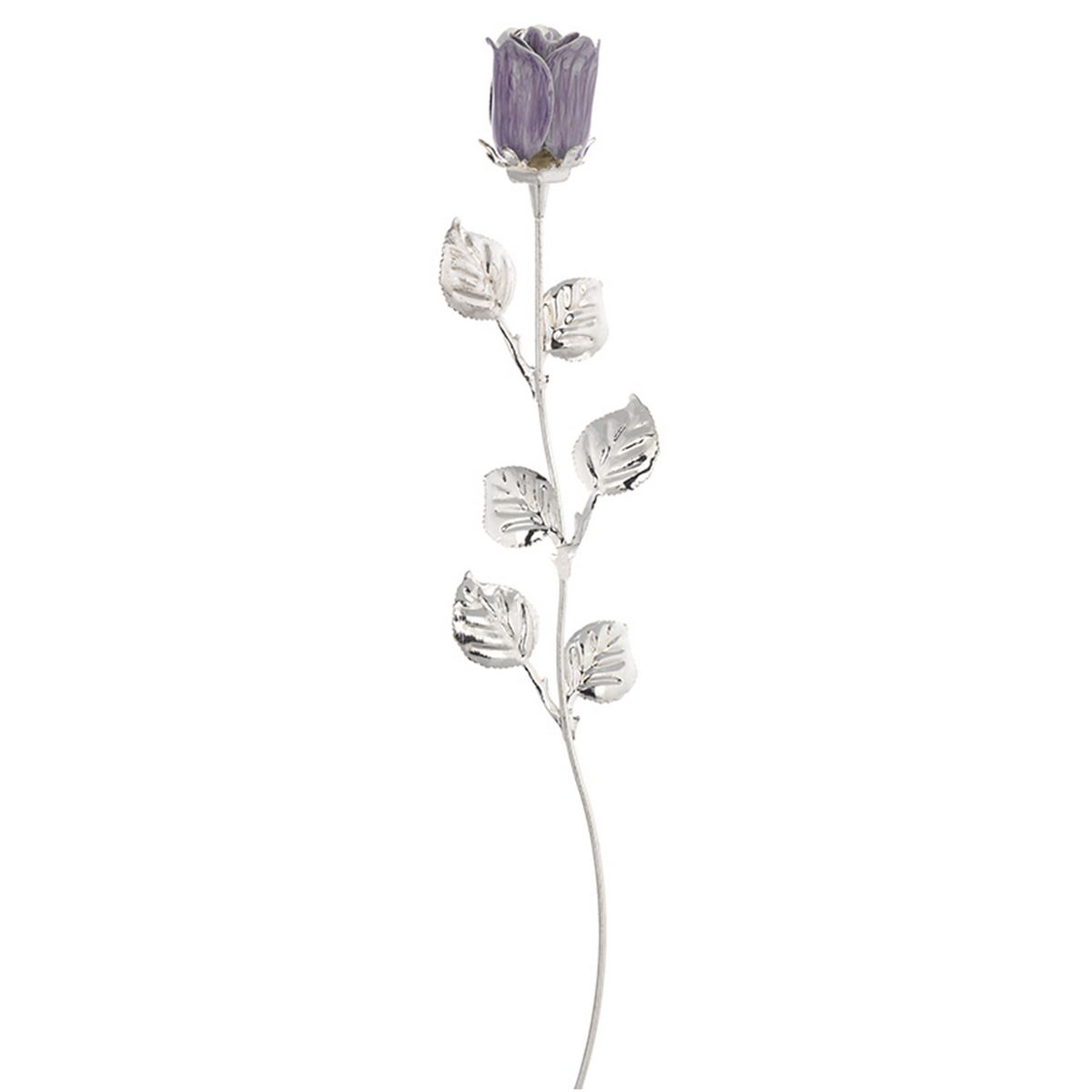 Bagutta Rosa Silver Plated Viola con Bordo Argentato e Astuccio Regalo 30 cm
