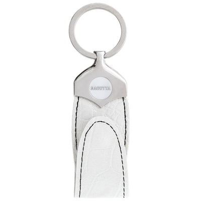 Bagutta Portachiavi con Memoria USB e Cinturino Effetto Coccodrillo Bianco