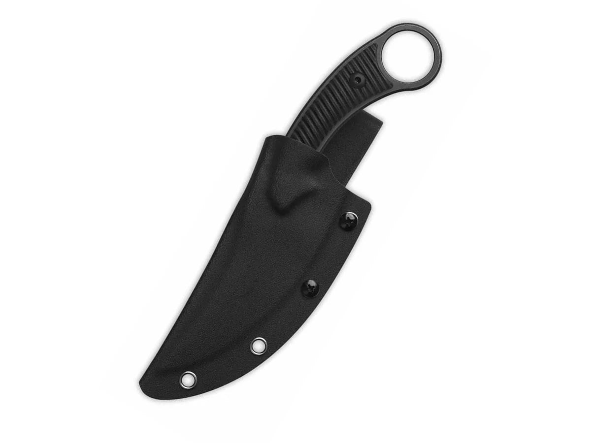 Dettaglio lama 10Cr15MoV black QSP Viper 10,1 cm 120 g fodero Kydex