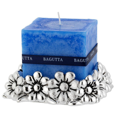 Bagutta Candela Profumata Blu con Base Margherite Argentata 4x4x4 cm