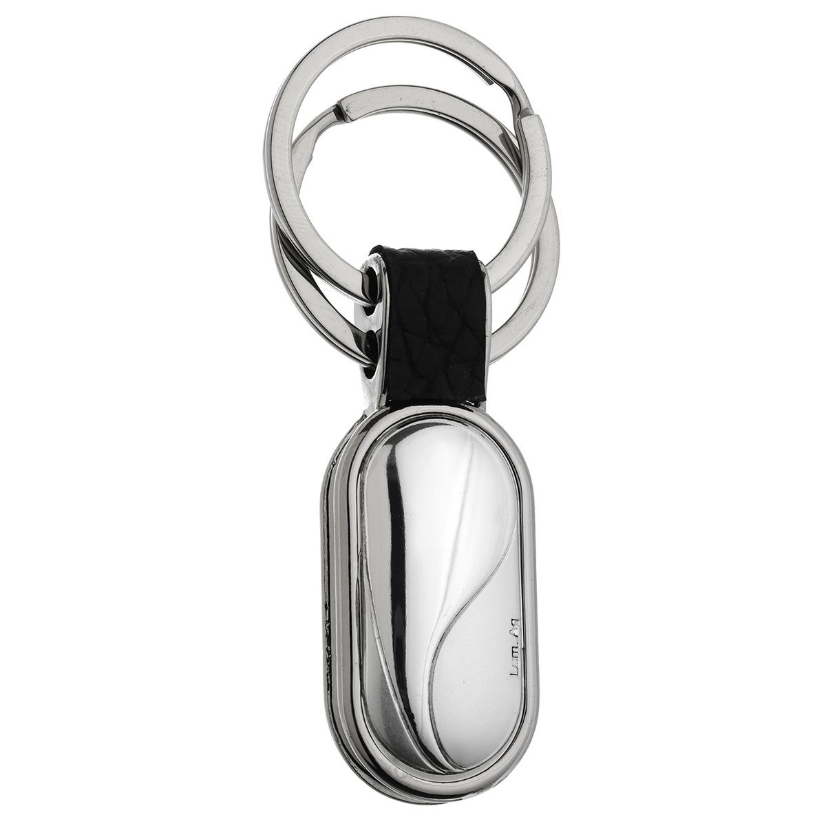 Bagutta Portachiavi Color Argento con Ciondolo Rettangolare Bombato 8 cm