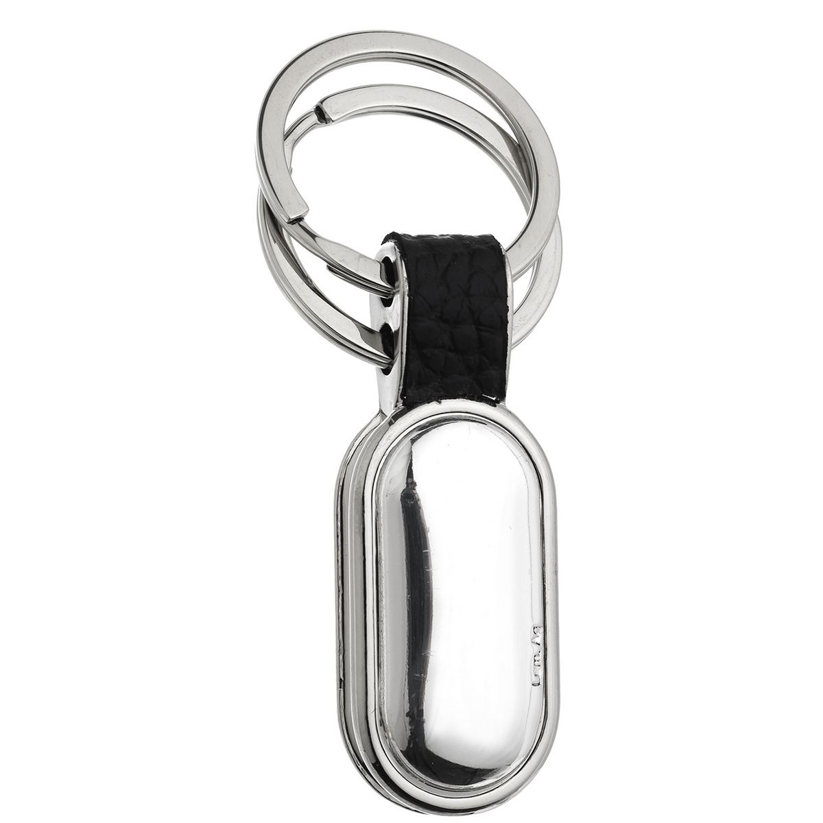 Bagutta Portachiavi Color Argento con Ciondolo a Capsula Bombato 8 cm
