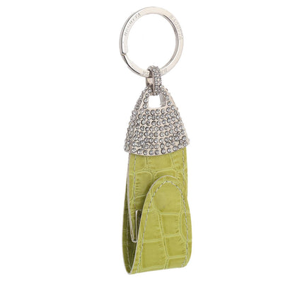 Bagutta Portachiavi con Memoria USB, Strass e Cinturino Verde Chiaro
