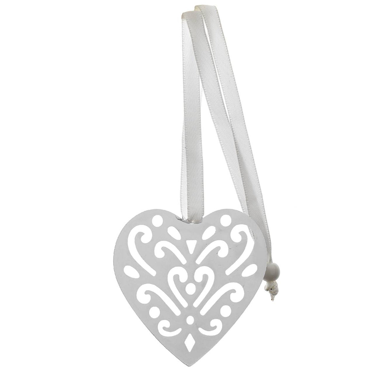 Bagutta Segnalibro Silver Plated con Nastro e Pendente Traforato Cuore 4x20 cm