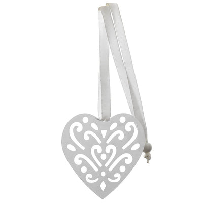 Bagutta Segnalibro Silver Plated con Nastro e Pendente Traforato Cuore 4x20 cm