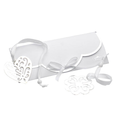Bagutta Segnalibro Silver Plated con Nastro e Pendente Traforato Cuore 4x20 cm