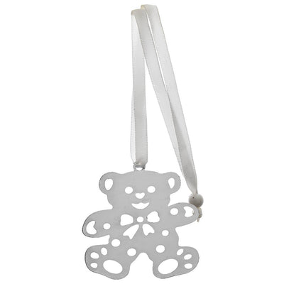 Bagutta Segnalibro Silver Plated con Nastro e Pendente Traforato Orsetto 4x20 cm