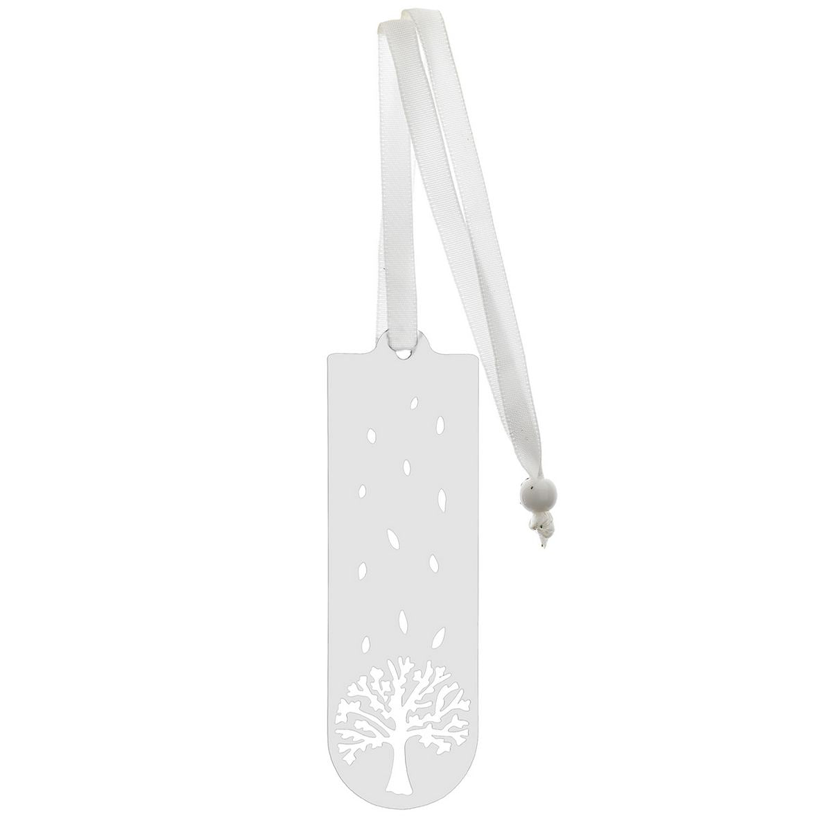 Bagutta Segnalibro Rettangolare Silver Plated Albero della Vita con Foglie 3,5x11 cm