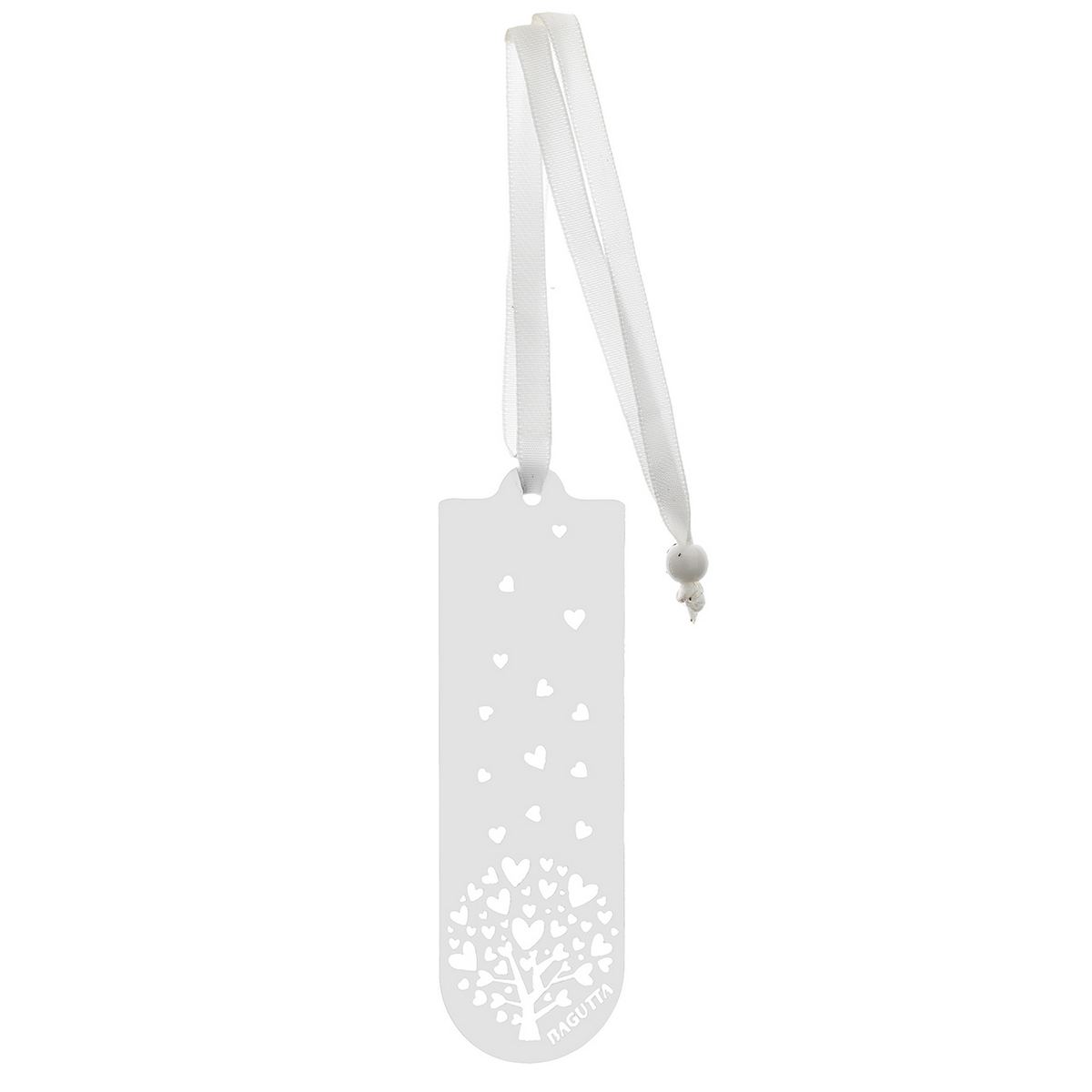 Bagutta Segnalibro Rettangolare Silver Plated Albero della Vita con Cuori 3,5x11 cm