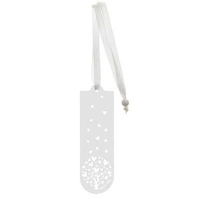 Bagutta Segnalibro Rettangolare Silver Plated Albero della Vita con Cuori 3,5x11 cm