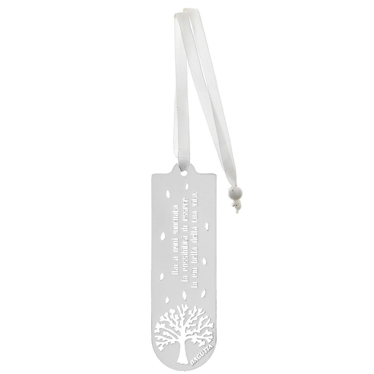 Bagutta Segnalibro Silver Plated Albero della Vita con Rami e Frase 3,5x11 cm