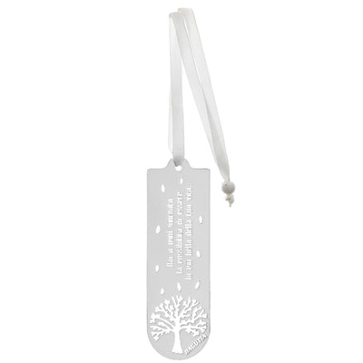 Bagutta Segnalibro Silver Plated Albero della Vita con Rami e Frase 3,5x11 cm