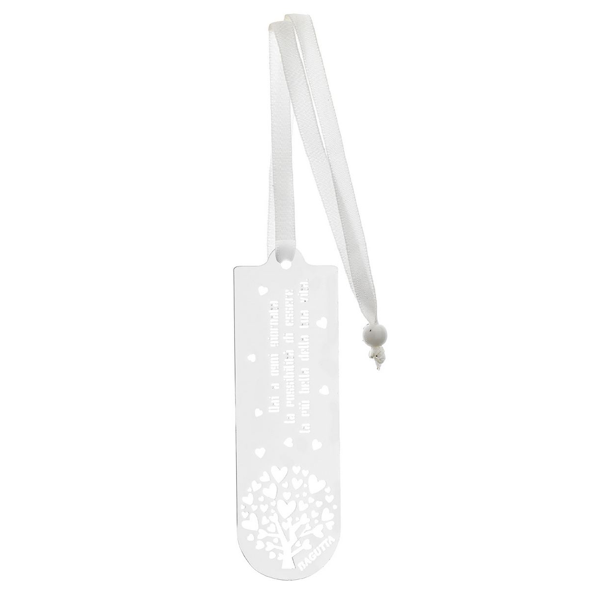 Bagutta Segnalibro Silver Plated Albero della Vita con Cuori e Frase 3,5x11 cm