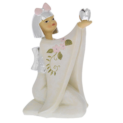 Bagutta Geisha Seduta con Kimono Bianco e Braccio Alzato 10,5 cm