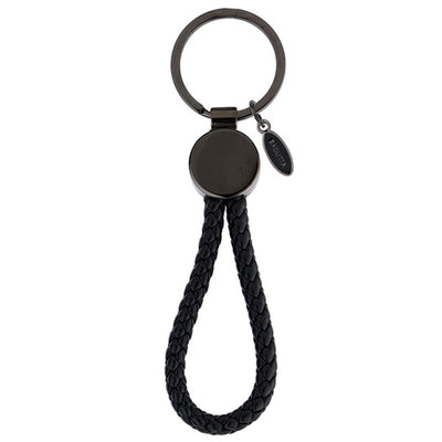 Bagutta Portachiavi con Medaglione Tondo Canna di Fucile e Cordone Nero 12,5 cm