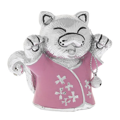 Bagutta Maneki Neko Gatto Portafortuna Rosa Zampa Alzata a Destra 7 cm
