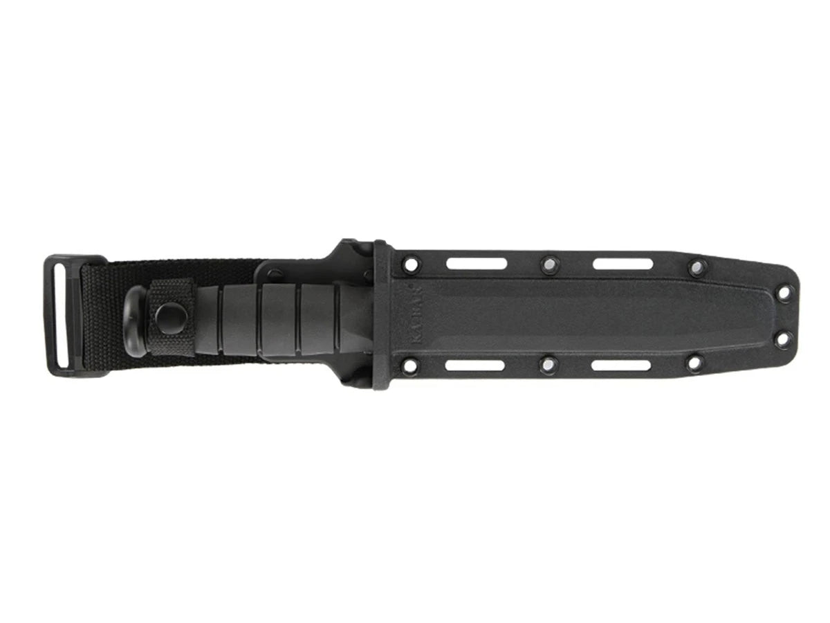 Ka-Bar Fighting/Utility 1213 Plain dettaglio lama Cro-Van manico Kraton G fodero cuoio