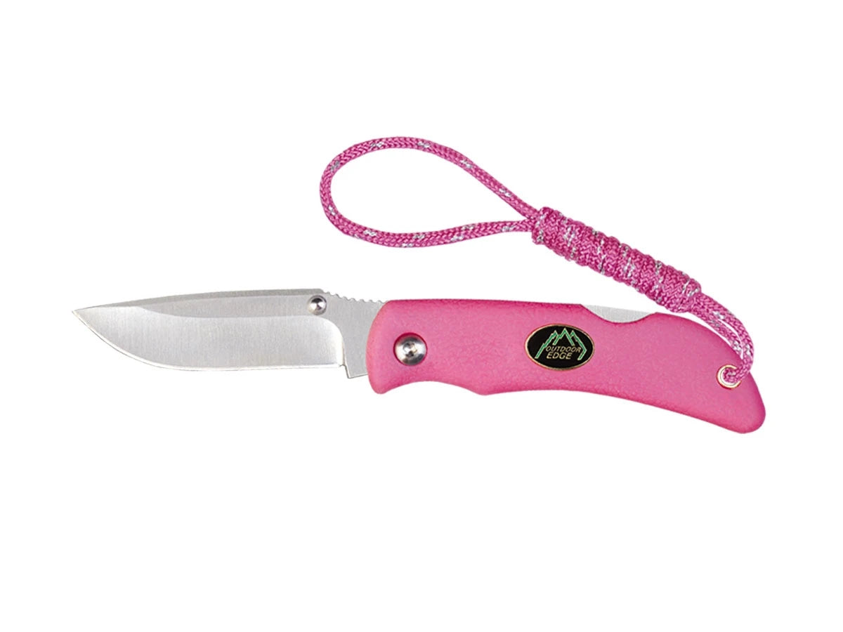 Outdoor Edge Mini Babe Pink acciaio 8Cr13MoV manico TPR lama 5,6 cm totale 13 cm peso 40 gr Back Lock