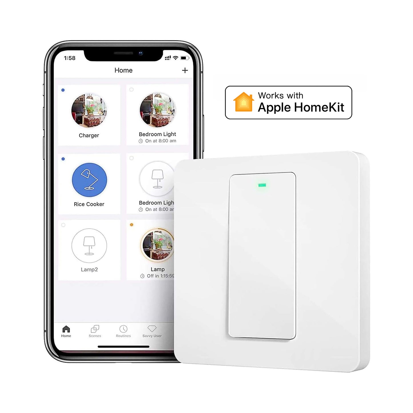 Meross Interruttore a parete Wi-Fi Smart - 220V / 1 WAY - Apple HomeKit