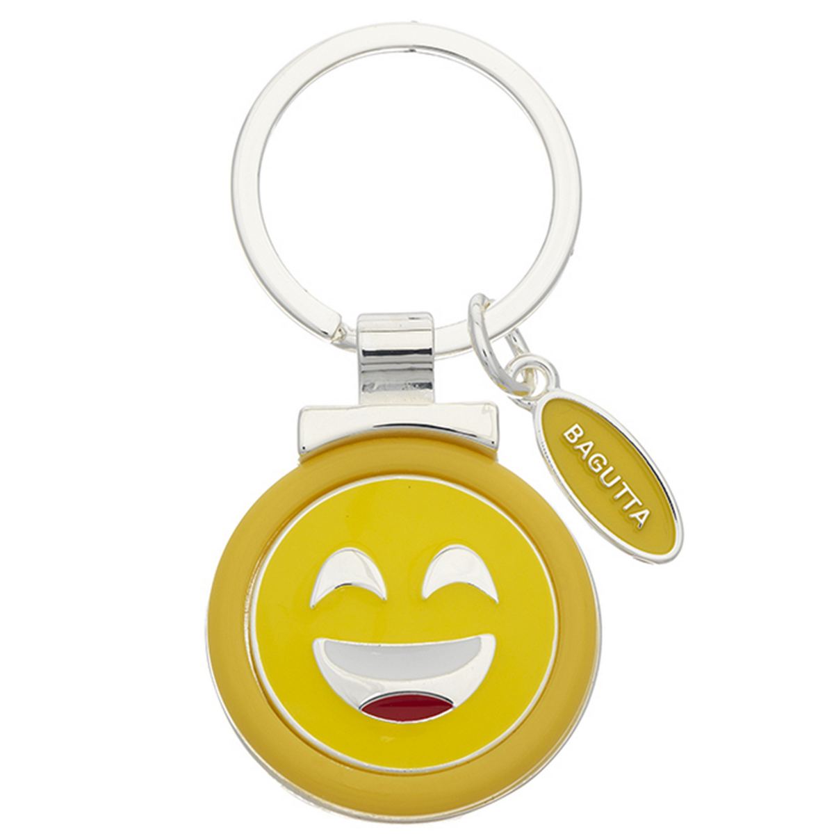 Bagutta Portachiavi Tondo Silver Plated Emoji Risata 8 cm