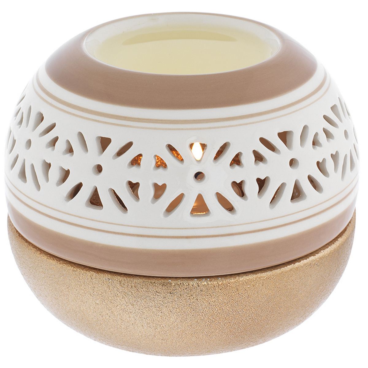 Bagutta Profumatore Sferico in Ceramica Beige e Rosa