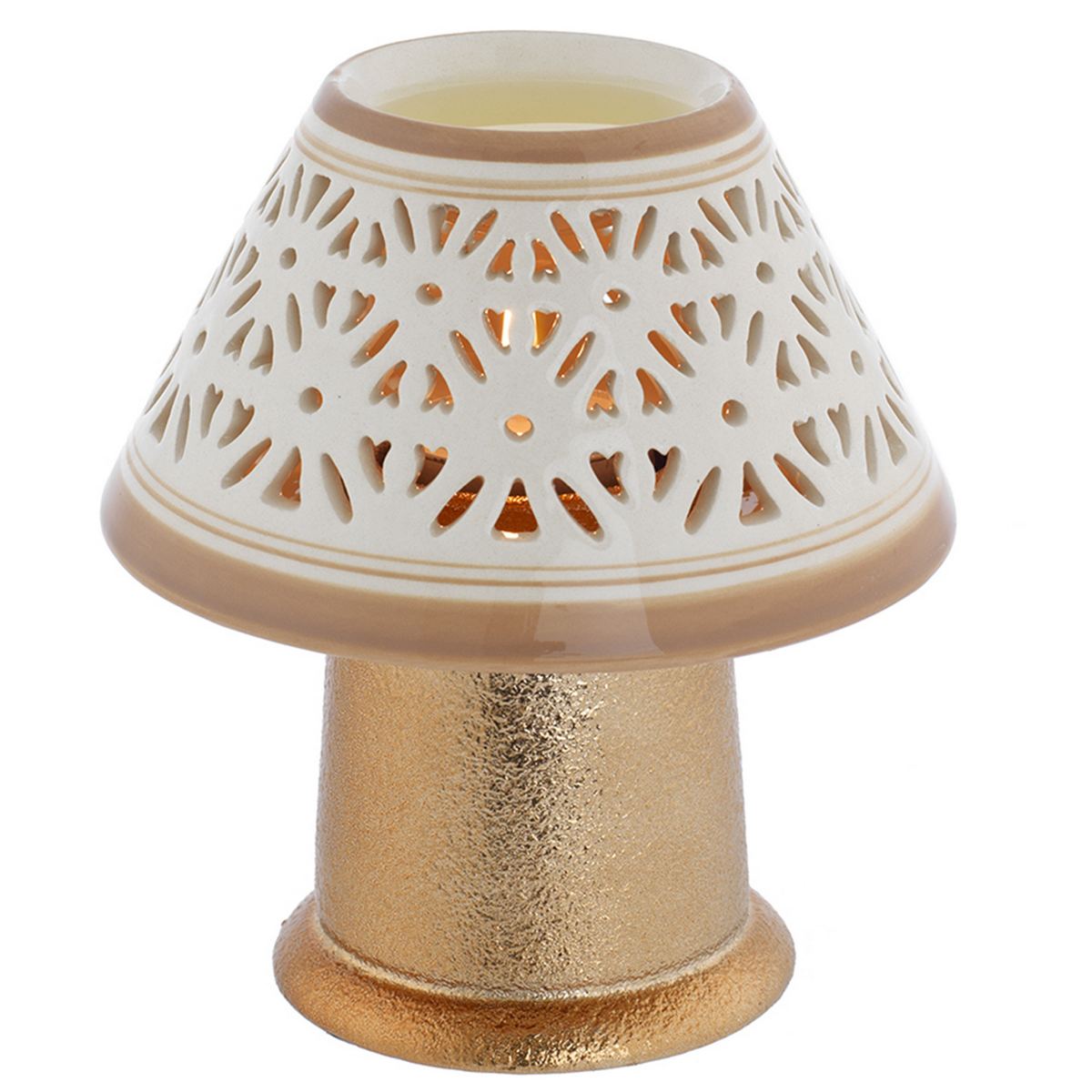 Bagutta Profumatore in Ceramica Beige a Forma di Fungo