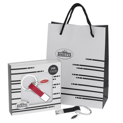 Bagutta Portachiavi Rettangolare con Memoria USB 16 GB Bianco