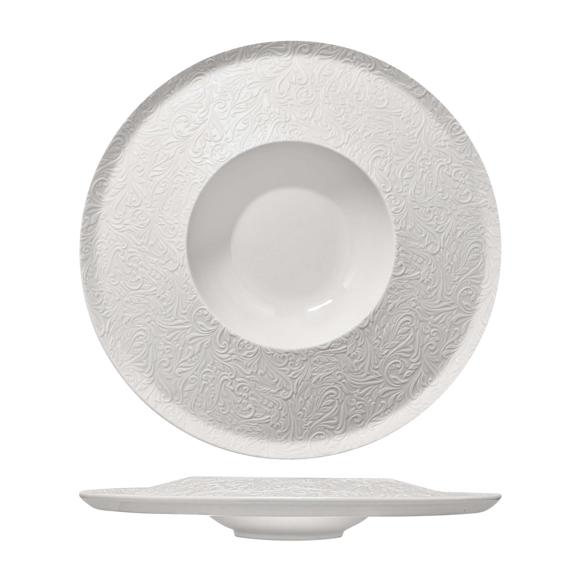 Essentia Damasco Piatto Fondo Gourmet Magnesium Porcelain 28 cm 4 Pezzi