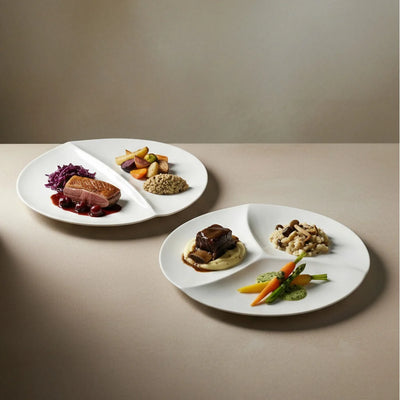 Trio Piatto 3 Scomparti Magnesium Porcelain 31,2 cm 4 Pezzi