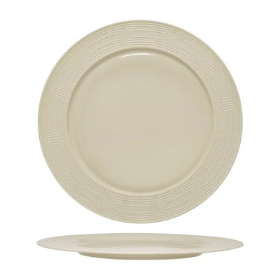 Essentia Labyrinth Beige Piatto Piano in Porcellana 30,5 cm 4 Pezzi