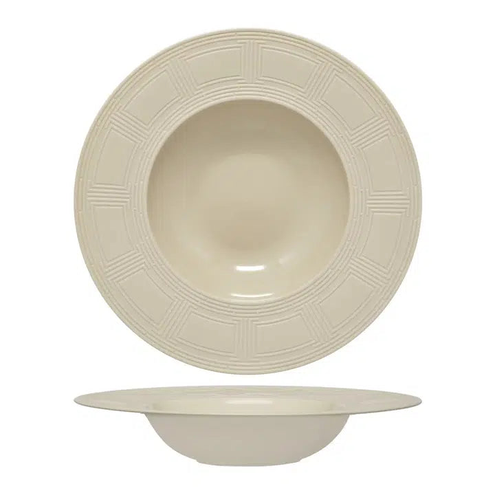 Essentia Labyrinth Beige Piatto Fondo Gourmet in Porcellana 23 cm